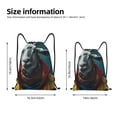 thumbnail image 5 of Yiaed Surrealist Goat Print Drawstring Bags Drawstring Backpack Bulk String Back Pack Gym Sport Bag-Medium, 5 of 5