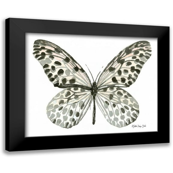 Stellar Design Studio 14x12 Black Modern Framed Museum Art Print Titled - Butterfly 3