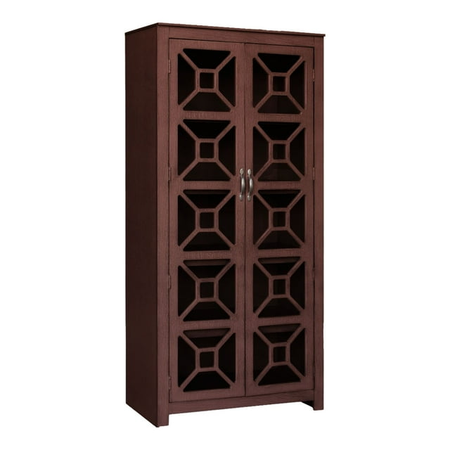 Vitrina Grecia Kessa Muebles Nogal 80 x 175 x 40 cm