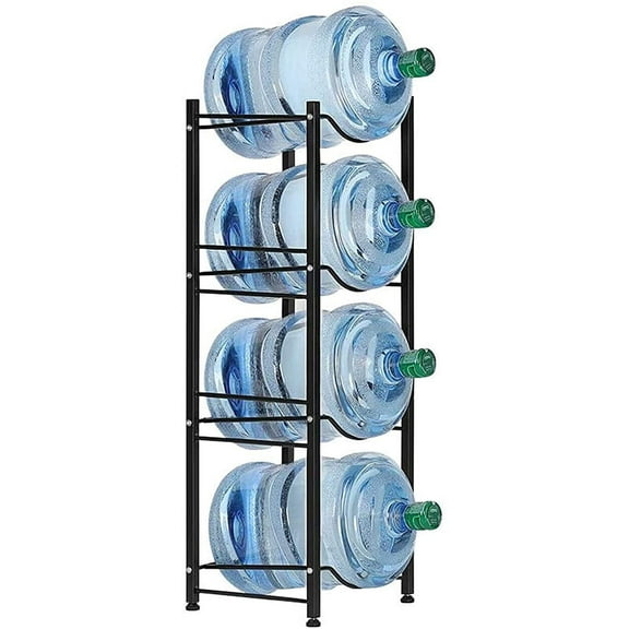 BTY Water Cooler Jug Holder, 4-Tier Heavy Duty Water Bottle Storage Rack for 5 Gallon Water Dispenser
