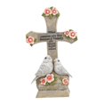thumbnail image 3 of Estatua de cruz y con luz solar, 14,1 x 8,1 x 24,5 cm, impermeable, para cementerio, terraza exterior, ligera., 3 of 8