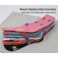 thumbnail image 2 of 6-Pairs Glory Max Women's Casual Cotton Assorted Colors Stars Design Crew Socks Size 9-11, 2 of 5