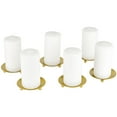 thumbnail image 5 of Koyal Wholesale Gold Pillar Candle Holders Iron Plate, Set of 6, 5 of 5