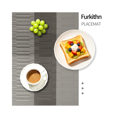 thumbnail image 2 of Furkithn Placemats Set of 4, PVC Waterproof Washable Table Mats 12 x 18 Inch, Heat Resistant Woven Placemats for Dining Room Kitchen Table, Gray, 2 of 7