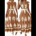 thumbnail image 3 of Vestidos de Verano para Mujer 2025, Vestidos Casuales con Mangas con Volantes, Vestidos de Playa Bohemios, Color Camello S, 3 of 6