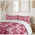 thumbnail image 6 of Ambesonne Pink White Duvet Cover Sets, Vintage Geometric, 2-Queen, Dried Rose White, 6 of 7