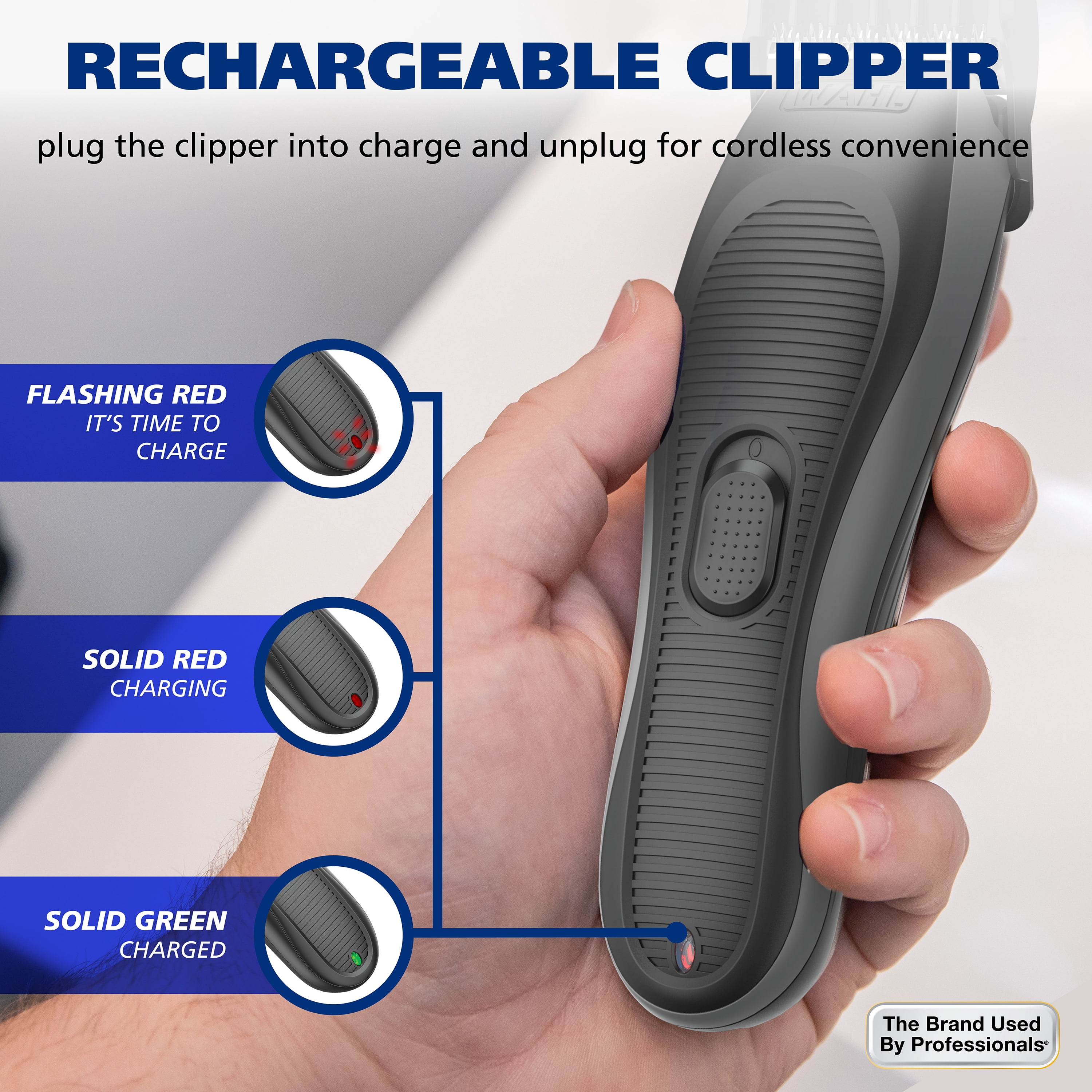 Wahl Cordless Pro Combo Rechargeable Hair Clipper and Battery Hair Trimmer Kit, Rinseable Blades, 12 Guards, Powerful Motor, Black – 3028040