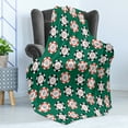 thumbnail image 4 of Casino Soft Flannel Fleece Throw Blanket, Poker Chips Pirates Money Diagonal Bones Skull Risk Artwork, Cozy Plush for Indoor and Outdoor Use, 50" x 70", Jade Green Red, by Ambesonne, 4 of 5