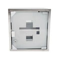 thumbnail image 1 of Milaget First Aid Medical Cabinet Stainless Steel Frame 2 Layer Glass Door Wall Mounting, 1 of 9