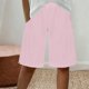 thumbnail image 2 of Pantalones Cortos Casuales de Color Sólido Capri, Mezcla Cómoda de Poliéster para el Hogar Y el Uso Diario, 2 of 9