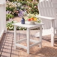 thumbnail image 4 of Skandiquip 17" Square Adirondack Outdoor Side Table, All Weather Weathered Wood HDPE Patio End Table with Shelf, 180 lbs Weight Capacity, White, 4 of 7