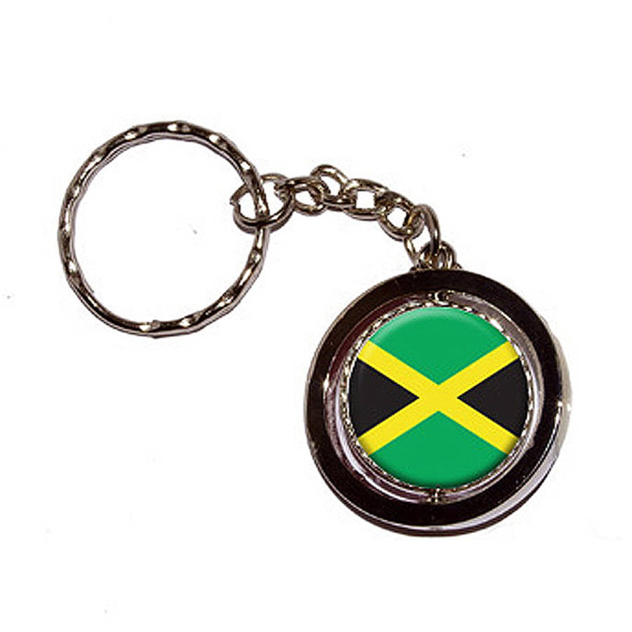 keychain key chain ring flag national souvenir shield jamaica 