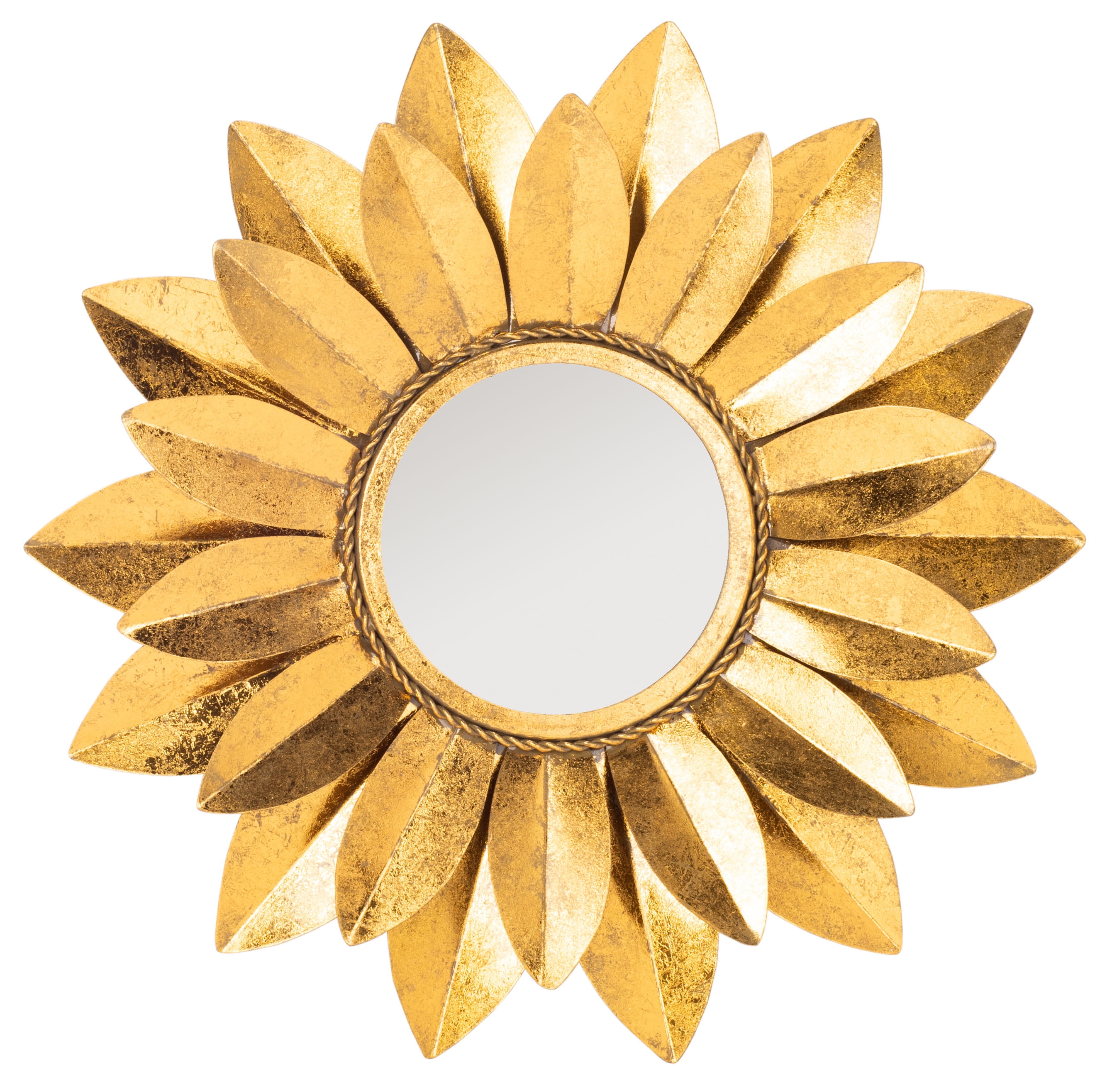 Safavieh Larcen 22 in. Solid Sunburst Round Mirror, Gold Foil Walmart