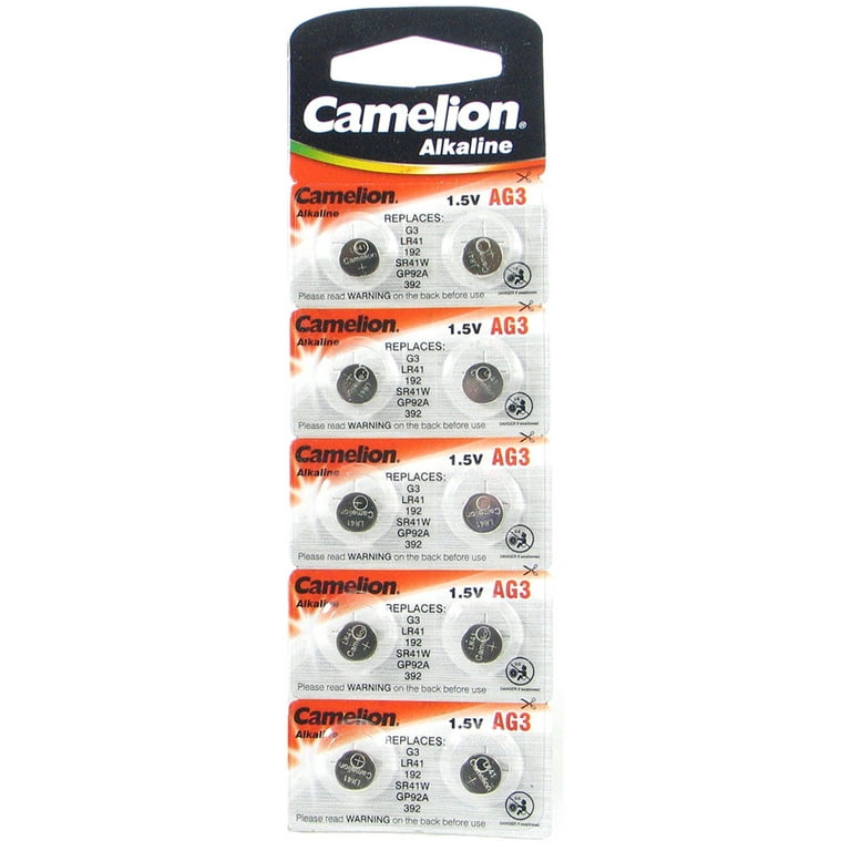 Piles CAMELION 12000203 pack de 2 piles bouton alkaline ag3/lr41/lr736/392  1,5 v