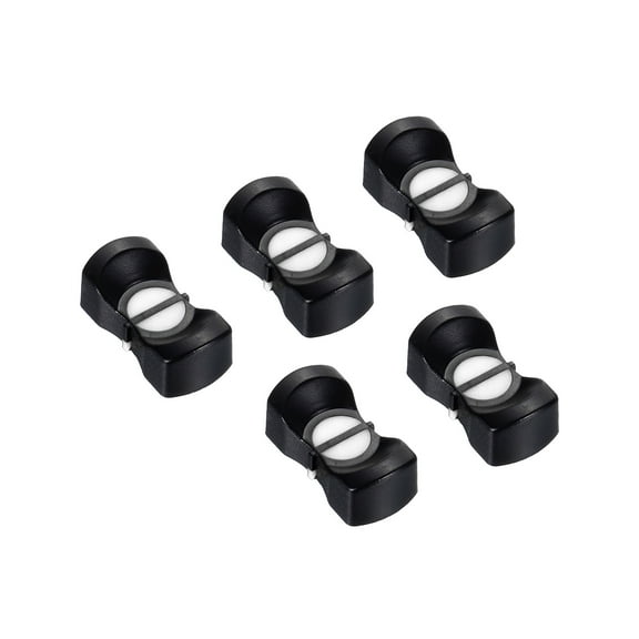 Uxcell Console Mixer Slider Fader Knob Cap Touch Sensitive Slider Insert Shaft 24.5x12x9mm ABS Black White 5 Pack