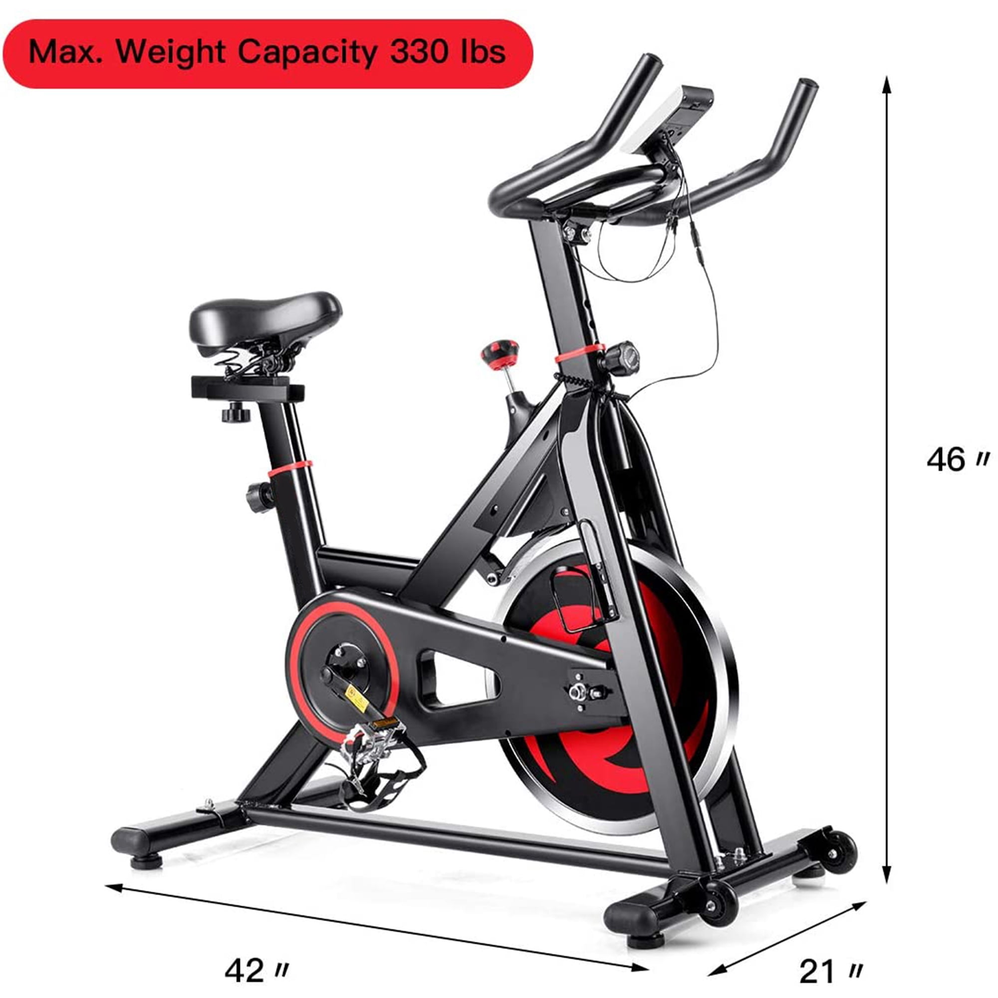 Gymax Exercise Magnetic Bike Stationary Belt Drive Bicycle Cardio Cycling Bike Walmart