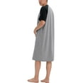 thumbnail image 6 of Youloveit Men's Nightshirt Short Sleeve Ultra-Soft Colorblock Print Nightgown Sleep T-shirt Cotton Robe Kaftan Thobe Long Gown Casual Shirt, 6 of 7