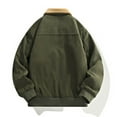 thumbnail image 5 of Corduroy Lined Jacket Winter Warm Fleece Collar Casual Outerwear Coats For Daily Street Style Comfort-Green-L, 5 of 6
