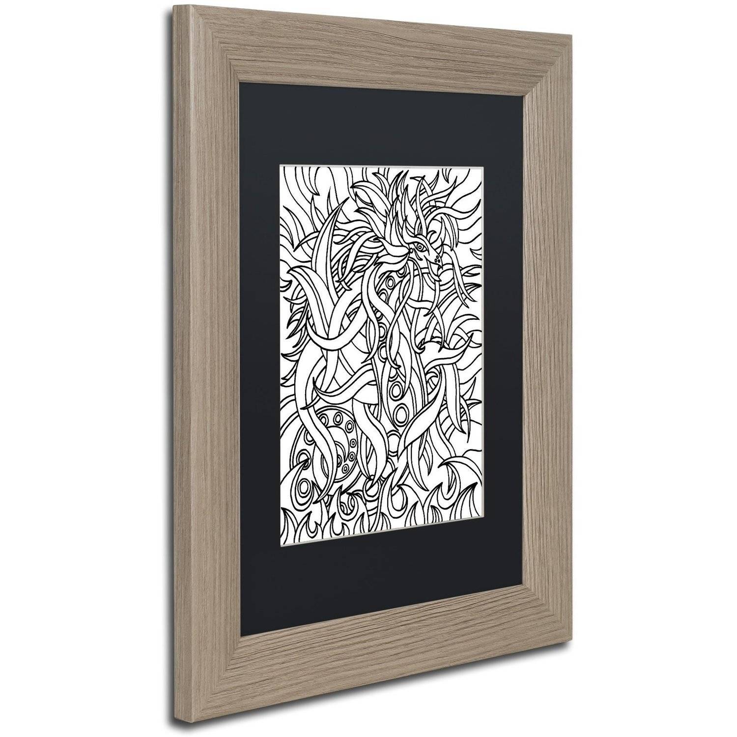Trademark Fine Art "Devon the Dragon" Canvas Art by Kathy G. Ahrens, Black Matte, Birch Frame