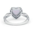 thumbnail image 3 of Halo Twisted Infinity Heart Engagement Women Ring Lab Created White Opal 925 Sterling Silver, 3 of 5