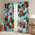 thumbnail image 2 of Manfei Red Strawberry Fruit Curtains Pack of 2 (42x84 Each) for Kids, Rustic Flower Floral Curtains Blackout, Blue Cartoon Theme Bedroom Curtains, Window Curtains Bedroom Decor, 2 of 6