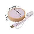 thumbnail image 2 of Difusor de cristal redondo luz de noche base de madera maciza cuadrado LED luz luminosa base USB en stock al por mayor, 2 of 7