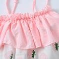 thumbnail image 5 of XUELUO Baby Girls Outfit Sets Summer Pink Strawberry Print Lace Up Spaghetti Strap Off Shoulder Sundress With Hat Two Piece Sportwear,Pink,1-2 Years, 5 of 9