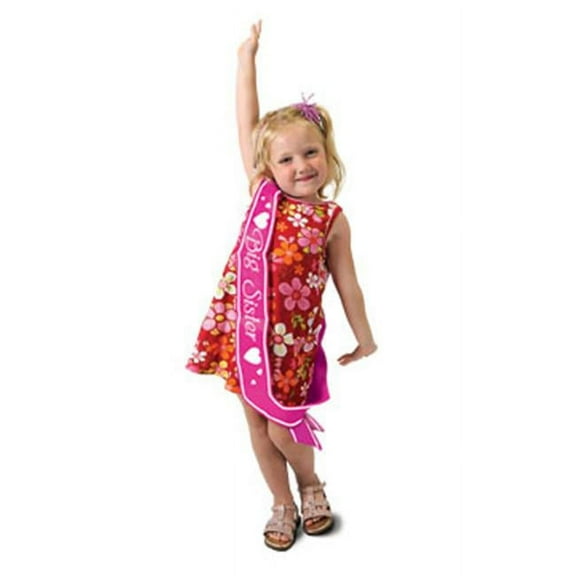 Beistle Pack of 6 Pink and White "Big Sister" Sash 27"