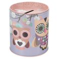 thumbnail image 3 of Cartoon Piggy Bank Owl Pattern Coin Container Kids Money Bank Tinplate Coin Jar, 3 of 4