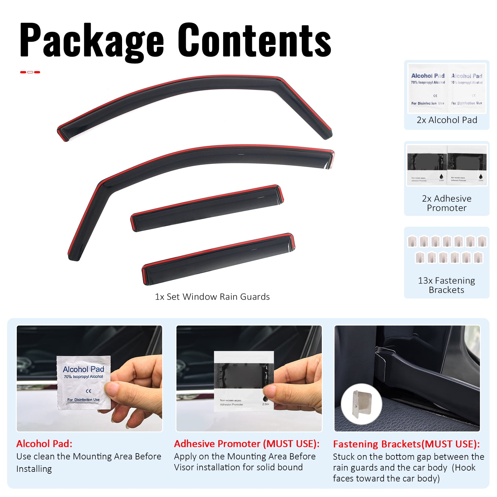 Ikon Motorsports In-Channel Window Visors Sun Shades Vent Rain Guards Deflectors for 2017-2026 Honda Ridgeline Acrylic Smoke/Tinted 4PCS