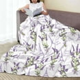 thumbnail image 6 of Zufioo Lavender Flowers Fleece Blanket Queen Size,Plush Bed Blanket,Ultra Soft Throw Blanket,Plush Fuzzy Cozy Blanket Perfect for Bed,Couch-80"x60", 6 of 7