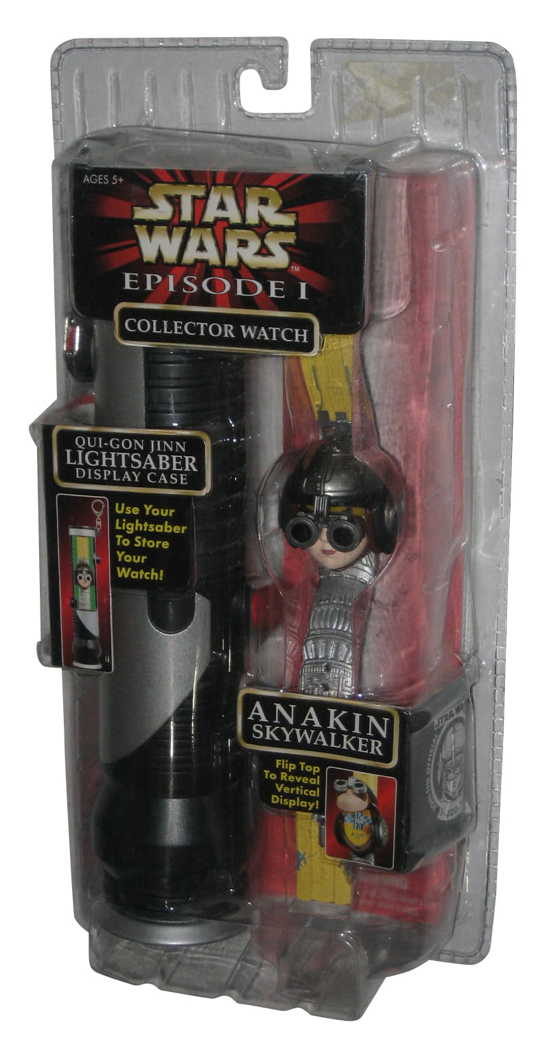 Star Wars Collector Anakin Skywalker Watch Qui-Gon Jinn Lightsaber Display  Case