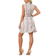 thumbnail image 3 of INSPIRE CHIC Womens Sleeveless Turndown Collar Above Knee Button Down Floral Print Dress M White, 3 of 6