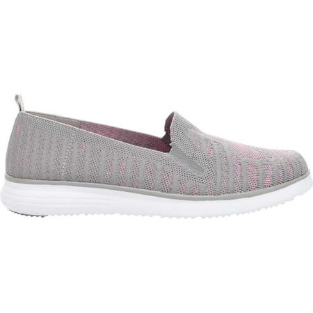 

Women s Propet Travel Fit Slip On Sneaker Grey/Pink Knit Mesh