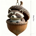 thumbnail image 2 of Seyotauo Forest Christmas Ornaments 4 Inches Acrylic Handcrafted - Sleeping Squirrel Fox Owl Bunny Hedgehog in Nuts, Christmas Tree Festive Christmas Decor for Garlands Wreaths Tabletop Home Decor, 2 of 6