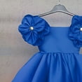 thumbnail image 4 of Otqutp Wedding Dresses for Baby Girls Kids Toddler Baby Girls Birthday Dress Solid Flower Princess Pageant Dress Party Prom Ball Gown Dresses(Blue,6-7 Years), 4 of 4