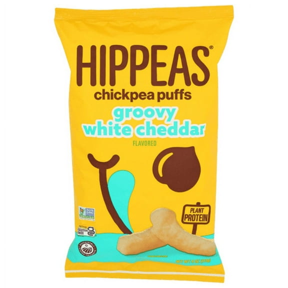 Pack of 2 - Hippeas Vegan White Cheddar Chickpea Puffs 4 oz Packaging May Vary