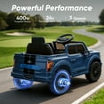 thumbnail image 4 of Outfunny Kids Ride on Car, Licensed Ford-Shelby F-150 24V Ride on Toy Truck for Toddlers with Remote, Trunk, 400W Motor - Blue, 4 of 9