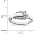 thumbnail image 2 of 925 Sterling Silver Rhodium Plated Diamond Buckle Ring Size 8, 2 of 2