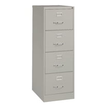 Alera Economy Vertical File, 4 Legal-Size File Drawers, Light Gray, 18" x 25" x 52"