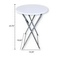 thumbnail image 6 of White Round Bar Height Folding Table - 24" Plastic Indoor/Outdoor Cocktail Table for Parties, Events. Steel Frame, Easy Setup, Portable., 6 of 6