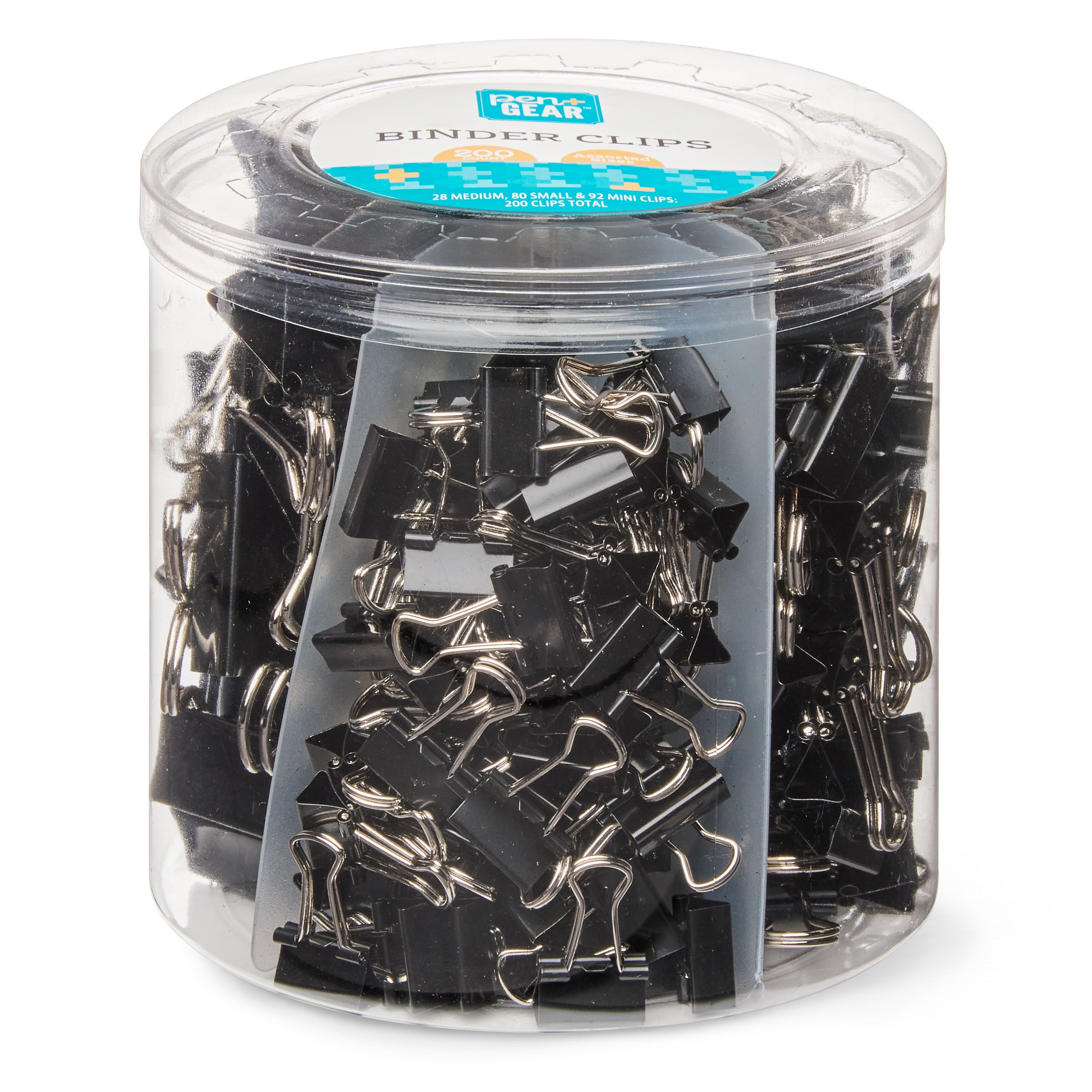 Pen + Gear Metal Binder Clips, Black, 200 Count