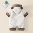 thumbnail image 5 of OJSFQUFP Baby Winter Fleece Lined Snowsuit Bear Ear Hooded Quilted Romper Warm Zipper Infant Jumpsuit, 5 of 7