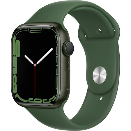Apple Watch Series 7 (GPS, 45mm) Green Aluminum Case with Clover Sport Band, Regular (Renewed)