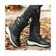 thumbnail image 2 of Botas de nieve de invierno de corte medio para mujer - Negro (37), 2 of 4