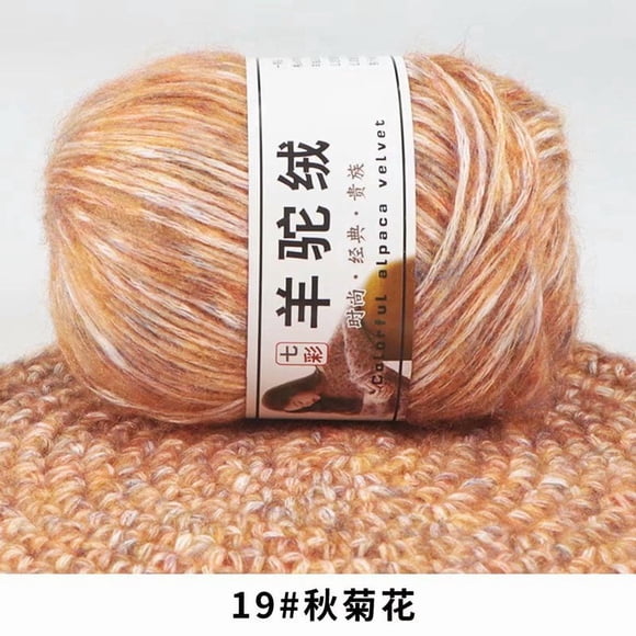 Zhuge 4 Skein 50g Alpaca Tweed Yarn, Luxuriously Soft & Warm Medium Worsted Weight Yarn for Knitting & Crochet, Scarves, Sweaters, Afghans & Blankets, Orange Yellow