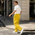 thumbnail image 4 of Baggy Cargo Sweatpants For Men Straight Wide Leg Open Bottom Drawstring Elastic Waist Workout Athletic Joggers Sweat Pants 3XL, 4 of 7