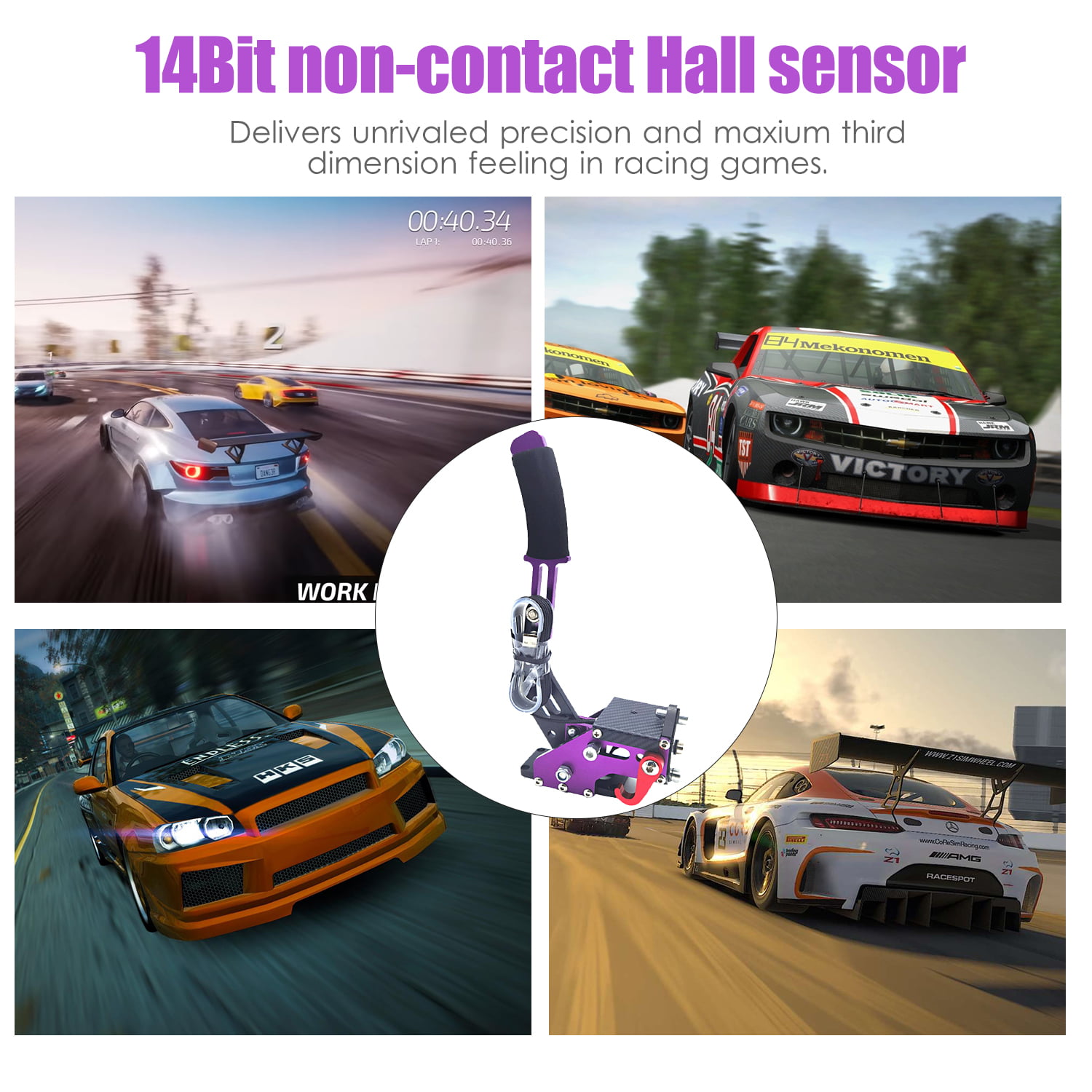 Eccomum 14Bit PC USB Handbrake Sim Racing Handbrake Plug  Play for G27 G29  Steam Drift Rally Racing Games - Walmart.com