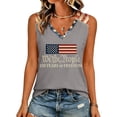 thumbnail image 5 of Fabrcox 1776-2026 4th of July Womens Tank Tops Sleeveless Flag Print 250 Anniversary USA Shirt V Neck Celebration Freedom Patriotic Shirts for Women Gray M, 5 of 5