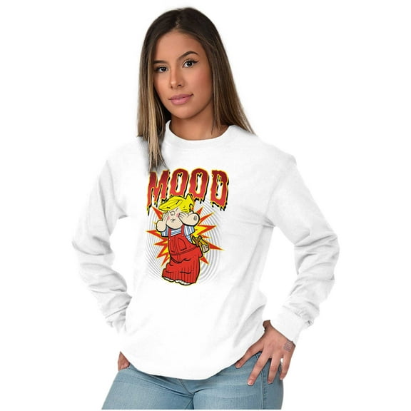 Retro Dennis the Menace Comic Mood Long Sleeve TShirt Men Women Brisco Brands S